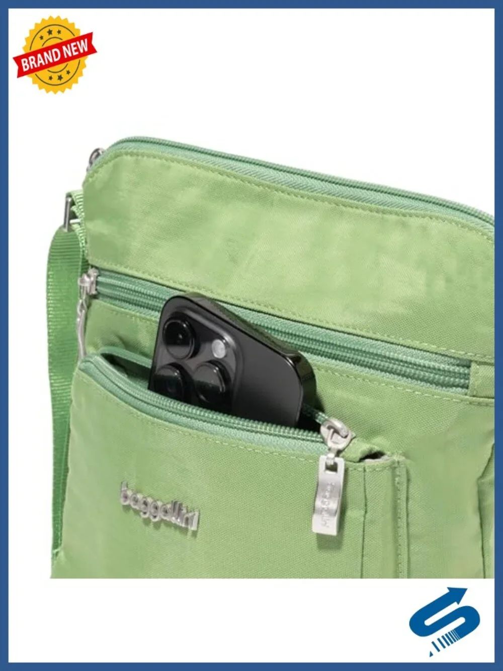 Lightweight Water-Resistant Nylon Crossbody Travel Purse with RFID Wristlet